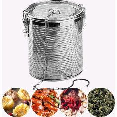 Stainless Steel Spice Filter, Stainless Steel 304 Tea Filter, Tea Filter Ball Filter with Carry Chain and Hook, Suitable for All Types of Cups, Teapots (1 Piece 8 x 9 cm)