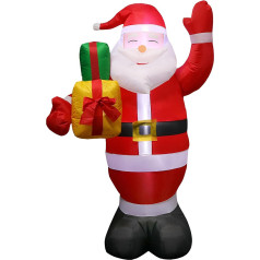 Christmas Inflatable Santa Decoration, 1.5 m Blow Up Santa Claus Inflatable Christmas Decoration with LED Lights for Xmas Party Indoor Outdoor Yard Garden Lawn Quick Air Inflated