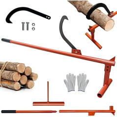 Professional Felling Lifter 130 cm, Sägenspezi Felling Lifter with Reversible Hook, Forged with Glove and Non-Slip Handle, Made of High-Strength Steel, Lifter for Felling Trees, for Forestry and