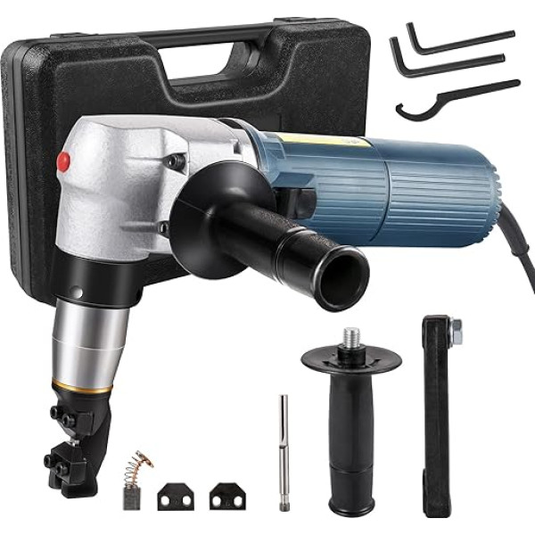 VEVOR Electric Tin Snips 4 mm Sheet Metal Nibbler 625 W Sheet Metal Nibbler 1000 rpm Nibbler Scissors for Sheet Metal, Corrugated Materials, Pipes, Complex Profiles, Stainless Steel, Copper,
