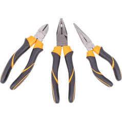 Beta 1169GBM Sortiment aus Universalzange, Zange mit langen halbrunden Backen und Schneidzange (Griffe aus Bimaterial, mit Industrie-Finish, Werkstattzubehör, hochwertiges Zangen Set), Schwarz/Orange