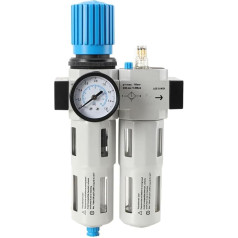 Cozyel Pressure Regulator with Water Separator 1/2 Maintenance Unit Compressed Air Filter Compressor Regulator, Compressed Air Maintenance Unit Water Separator Compressor Pressure Reducer Oiler 1/2 16