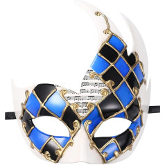 OIDEA Herren Venezianische Maske Augenmaske: retro römischer griechische Halbmaske Steampunk venedig Leicht angenehm vintage Kostüm Maske für Karneval Maskenball Maskerade Blau Rot Schwarz