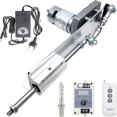 Jvnvlki DIY Reciprocating Piston Motor Linear Drive Motor DC 24 V 120 rpm Hub 20 mm - 80 mm Maximum Thrust 18 kg with Remote Control, Speed Controller, End Connection (24 V 80 mm 120 rpm)