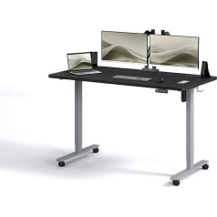 BLACK POINT Höhenverstellbarer Schreibtisch 160 x 80, Ergonomischer Steh-Sitz Tisch Stehpult Verstellbarer Computertisch Höhenbereich 72-120 Räder inklusive