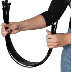 ERKO Cable Ties Black 500 x 7.6 mm Pack of 100 UV-Resistant 55 kg Tensile Strength for Cable Management Ultra Strong Large Long Temperature Resistant Chemical Resistance Durable