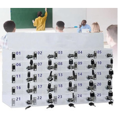 Wandmontierter Handy-Aufbewahrungsschrank aus Acryl mit Türschlössern und Schlüsseln, Organizer mit großer Kapazität für mehrere Handys, sichere Pfandbox für Zuhause oder Büro