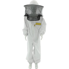 LYSON Beekeeper Suit Children's Suit with Removable Hat Children's Overall with Veil Bee Protection Clothing for Children, Protection Against Bees Beekeeping Hat with Veil Beekeeping Supplies 116