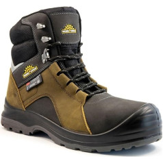 WORKPOWER Work Shoes Men's Waterproof - Safety Shoes Men's S3 Made of Leather - Safety Shoes for Men Winter Boots - Men's Work & Work Shoes with Extra Wide Plastic Cap, Grey/Brown