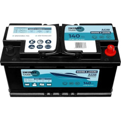 Boat Battery 12 V 140 Ah - Mobile and Stationary - AGM Boat Battery Long Life - Supply Battery Protected Against Vibrations and Impacts