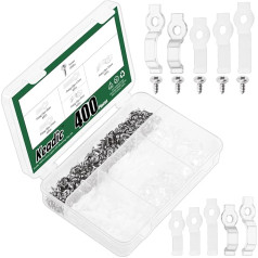 Keadic Pack of 400 Strip Light Bracket Mounting Brackets with Screws One Side Mounting Strip Clips Waterproof Strip Lights LED Mounting Brackets Set Ideal for 8 mm, 10 mm and 12 mm Width