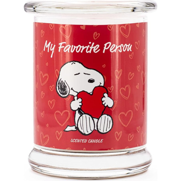 Peanuts Scented Candle in Glass | Scented Candle My Favorite Person | Gifts Valentine's Day | Scented Candle Fruity | Decoration for Home | Candle in Glass with High Burning Time up to 50 Hours