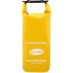 WELL-STRONG Wasserdichtes Erste-Hilfe-Set Roll-Top-Boot-Notfall-Set mit wasserdichtem Inhalt für Angeln, Kajakfahren, Bootfahren, Schwimmen, Camping, Rafting, Strand, Gelb