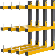 Holzregal zur Wandmontage, robuste Regalhalterungen mit 6 Ebenen, 327 kg, stabil, faltbar, Garagenwandregal, Snowboard-Rack für drinnen und draußen, 4 Stück
