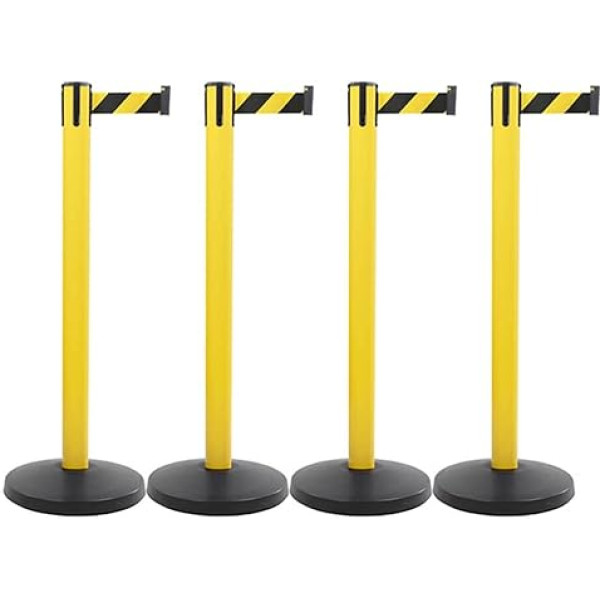 Bigpack Allroundline Seatbelt Posts Yellow with 4 m Strap in Yellow/Black, Item No. 998877, Belt Posts, Belt Stand, Passenger Guide System