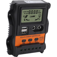 Solar Charge Controller, 12V 24V Adaptive Solar Panel Controller for RV Boat