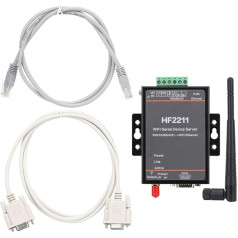 Serial Server, HF2211-Port RS-232/422/485 Serial-to-WiFi & Ethernet DTU Network Communication Device Server 5-36VDC