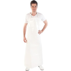 FRANZ MENSCH Hygostar Bib Aprons 350 µm Polyurethane White L 110 cm W 100 cm Pack of 5