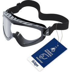 Dräger X-pect 4400 Safety Glasses Anti-Fog Full Vision Glasses Also for People Who Wear Glasses | For Construction Site, Laboratory, Workshop | Scratch-Resistant & Unbreakable Acetate Lens with