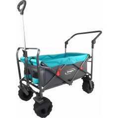 Lemmy Foldable Handcart Lemi LMY100/TMZ Foldable Front Wheel Brake Polyurethane Tyre, Grey+turquoise