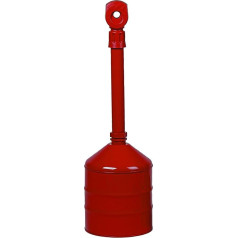 Justrite 26811R Steel Heavy Duty Butt Cans Cigarette Butt Receptacle, 5 Gallon Capacity, 11-1/2 Diameter x 38-1/2 Height, Red by Justrite