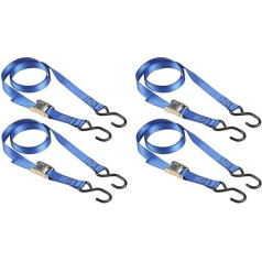 Master Lock 4368EURDAT Certified Tie Down Strap with Ratchet and S-Hook, Blue, 2 m x 25 mm Strap, Set of 2 (Pack of 2)