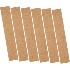 OUNONA Pack of 6 Cork Strips Frameless Memo Board Strips Natural Frameless Cork Board Office Decoration Bulletin Bars Made of Cork Wall Strips Wood Decorate Accessories