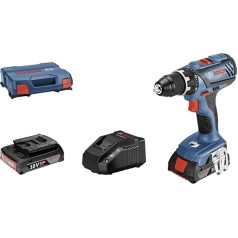 Bosch Professional 18 V System Cordless Drill GSR 18V-28 (Max. Torque (Soft/Hard): 28/63 Nm, Incl. 2 x 2.0 Ah Battery, Charger GAL 18V-20, L-Case)