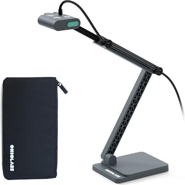 OKIOLABS OKIOCAM S2 Pro 4K USB Visualizer with OKIOPoint AI Tracking 12MP Document Camera for Teaching with LED Light for PC/Mac/Chromebook Comes with Bag & Type-C Adapter