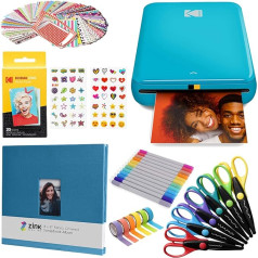 KODAK Step Instant Photo Printer with Bluetooth/NFC, Zinc Technology & KODAK App for iOS & Android (Blue) Scrapbook Kit