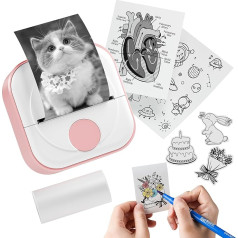 Itari Q02 Mini Printer Facelift T02 Thermal Printer for Learning Label Printer for Notes Diary Memo Photo Journal Bluetooth Photo Printer for Smartphone with 1 Roll Paper