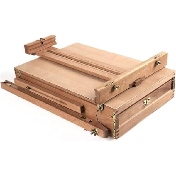 CONGRUI Wooden Easel Portable Folding French Table Easel for Drawing Oil Paints Sketch Box Tripod Painting Easel for Artist Art Supplies
