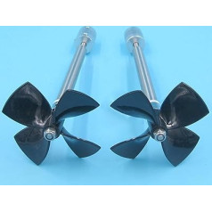 MEXWLOP 895 Motor-Antriebswellen-Integration, Edelstahl, 80 mm, 4-Blatt-Propeller, kreisförmige Achse, Links rechts, 5 mm Antriebswellen-Integration Präzisionspropeller aus Metall(15cm A Set)