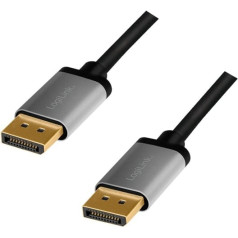 Displayport 4k/60 hz, no dp/m uz dp/m alumīnija kabelis 2 m