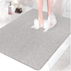 Shower Mat Non-Slip 80 x 100 cm - Extra Large Safety Bath Mat with Drainage Holes, Soft Comfort PVC Loofah Massage Non-Slip Mat for Shower, Quick Drying