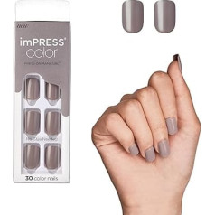 KISS imPRESS Color Gel Nail Set, Taupe Price, with PureFit Technology, Polish-Free Color Mani, Includes Prep Pad, Mini File, Cuticle Stick and 30 False Nails
