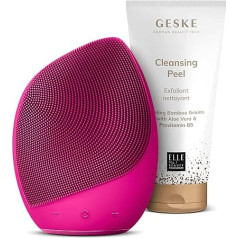 GESKE SmartAppGuided™ Sonic Facial Brush, 5 in 1 + GESKE Cleansing Exfoliation, Set with Matching Cosmetic Addition, Beauty Bundle
