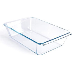 Deep Clear Glass Baking Tin, Rectangular Tempered Glass Baking Pan, The Largest Baking Dish. -3.5 Litre
