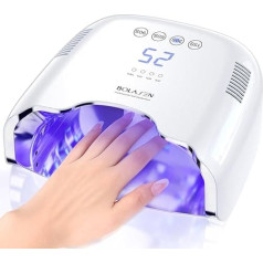 BOLASEN Rechargeable Cordless UV Lamp for Gel Nails, 54 W UV Lamp Nails with Metal Reflector, Portable Wireless UV LED Nail Lamp, Professional Nail Lamp, Nail Dryer for Salon & Home