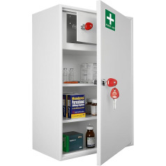 Medicine Cabinet - Medicine Cabinet with Key Lock Safe with Shelves Medicine Cabinet Wall Mounted - 20.5 x 38 x 55 cm (DxWxH) (Large)