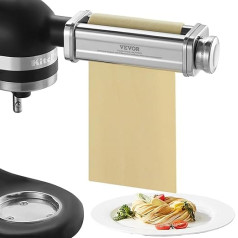 VEVOR Manual Pasta Machine, Stainless Steel, Fresh Manual Pasta Roller Machine, Adjustable Italian Flat Dough Machine, Pasta Maker, Pasta Machine for Spaghetti, Lasagne, Tagliatelle