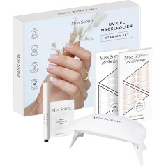 Original Miss Sophie UV Starter Set I Self-Adhesive UV Nail Foils I Nail Stickers in Nude Baby Boomer & French Tips I No Chipping I Long Hold I Quick & Easy Application