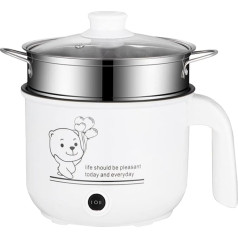 Sharplace Mini Hot Pot Ramen Cooker Non-Stick Portable Electric Multipurpose Pan for Home Office Dorm with Steamer White