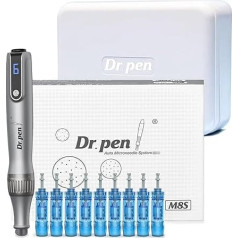 Dr. Pen Ultima M8S Microneedling Pen - Wireless Derma Pen for Face, Body and Beard - With 9 Cartridges & Storage Box