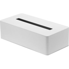 YAMAZAKI 4215 Tower Minimalist Design Tissue Box Alloy Steel White 26.5 x 13.5 x 7.5 cm (L x W x H)