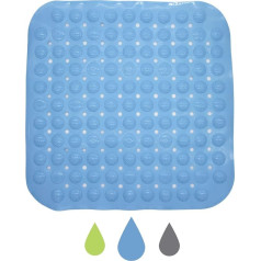 Cresitch Shower Mat, Non-Slip Shower Mat, 47 x 47 cm, Shower Mat, Non-Slip Square, Bath Mat, Shower Mat, Non-Slip Shower Mats with Suction Cups, Shower or Bathtub, Blue