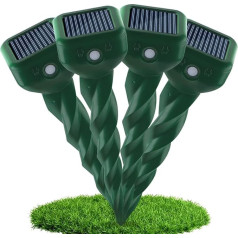 TEPENAR Mole Repeller Solar Set of 4 - Ultrasonic Vole Repellent & Animal Repellent Against Moles, Voles Snakes, Marmots (IP65 Waterproof) for Garden, Lawn, Yard