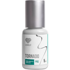 Lovely Tornado Eyelash Glue, 5 ml, Black, Ultra-Fast Adhesive, Drying Time: Immediately 8 Weeks Adhesion, Very Resistant, for Professional Eyelash Extensions, Lash Extension Glue