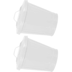 Kisangel Mini Rubbish Bin, Kitchen Waste Bin, Metal Bin, Small Waste Bin, Tea Canister with Lid, Office, Indoor, White, Galvanised, Iron Pen Holder, Pack of 2