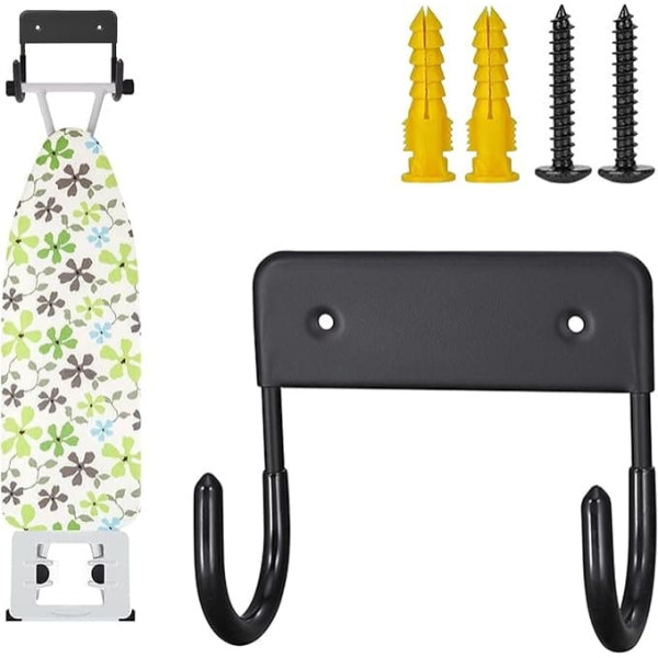Ironing Board Hanger, Stainless Steel Ironing Board Hooks, Wall Mounted Storage, Wall Mount for Y Leg or T Leg, Small and Large Ironing Board